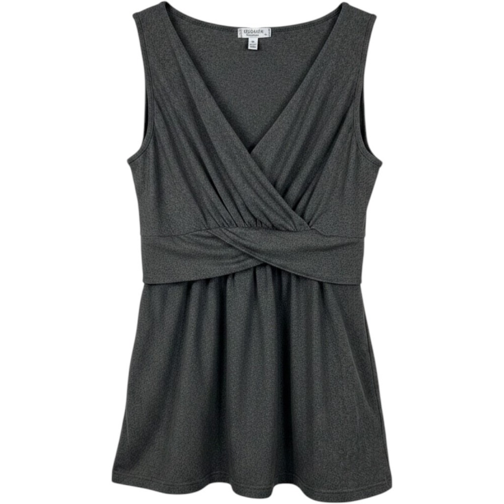 Ekouaer Nursing Tunic Top Women Medium Gray Surplice V-Neck Sleeveless Maternity